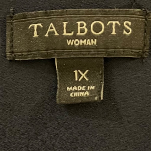 Talbots Navy Crepe V-Neck Sleeveless Blouse Sz 1X - Picture 3 of 4